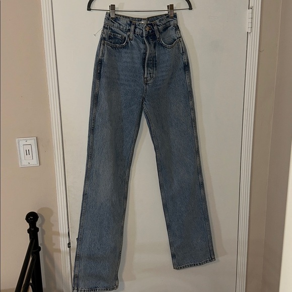 Anine Bing x Helena Christensen Light Blue Acid Wash Straight Leg Kat Jeans 25 - Picture 4 of 13